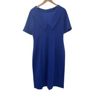 Adrianna Papell Women's Dress Blue Size 14 Off-The-Shoulder Sheath V Back